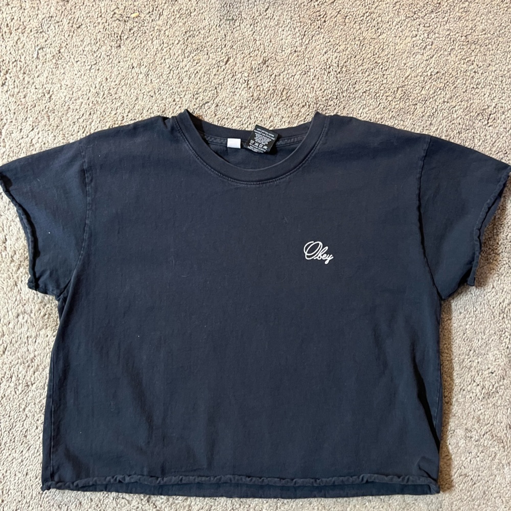 Vantage obey crop tee